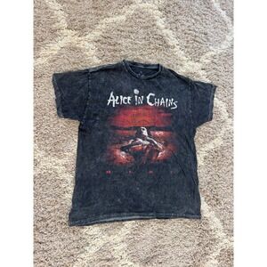 Alice In Chains Dirt Album Graphic Tee Acid Wash Grey Grunge Rock Shirt Medium